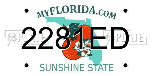 2281ED Florida License Plate