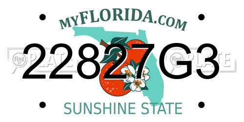 22827G3 Florida License Plate