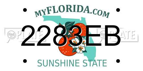 2283EB Florida License Plate