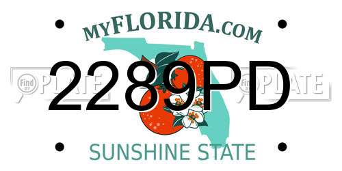 2289PD Florida License Plate