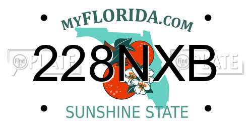 228NXB Florida License Plate