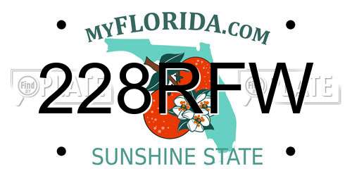 228RFW Florida License Plate