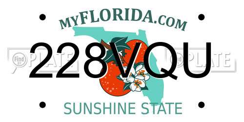 228VQU Florida License Plate
