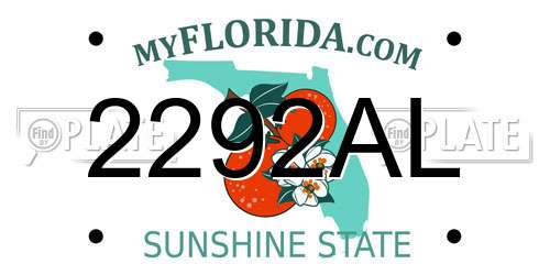 2292AL Florida License Plate