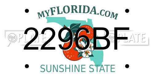 2296BF Florida License Plate