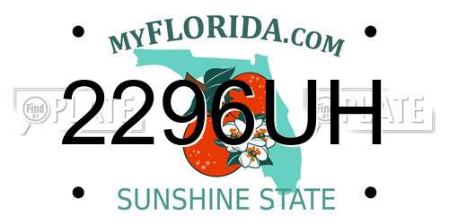 2296UH Florida License Plate