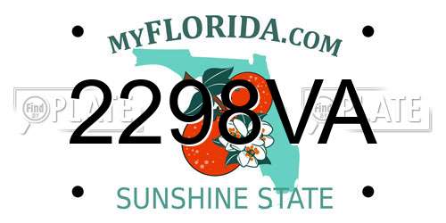 2298VA Florida License Plate