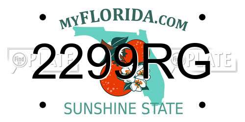 2299RG Florida License Plate