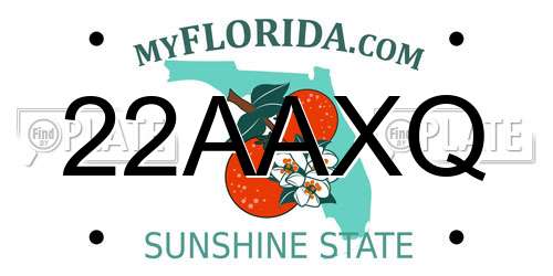 22AAXQ Florida License Plate