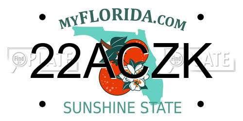 22ACZK Florida License Plate