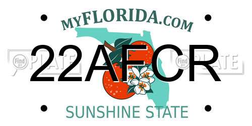 22AFCR Florida License Plate
