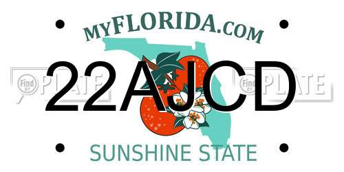 22AJCD Florida License Plate