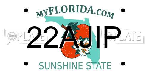 22AJIP Florida License Plate