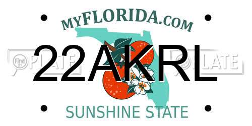 22AKRL Florida License Plate