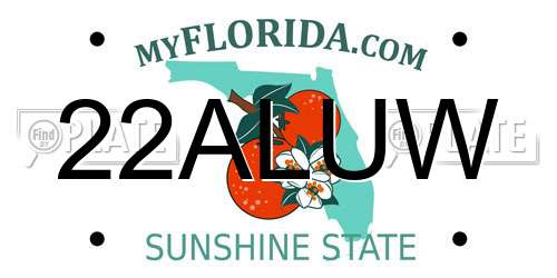 22ALUW Florida License Plate