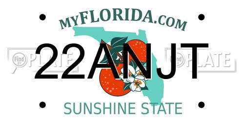 22ANJT Florida License Plate