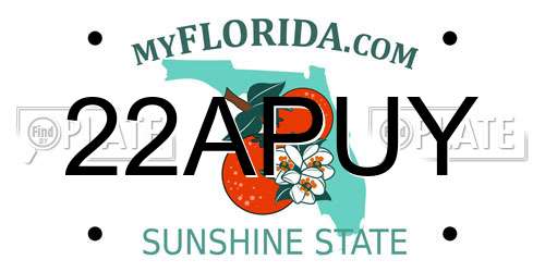 22APUY Florida License Plate