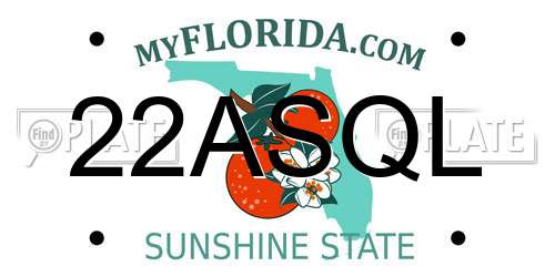 22ASQL Florida License Plate
