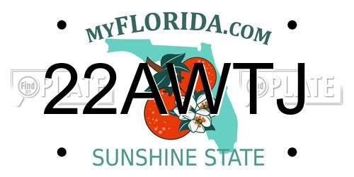 22AWTJ Florida License Plate