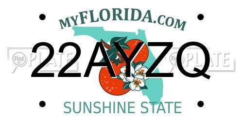 22AYZQ Florida License Plate