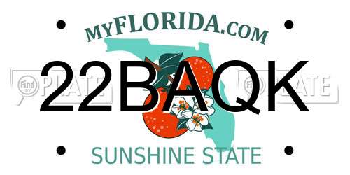 22BAQK Florida License Plate