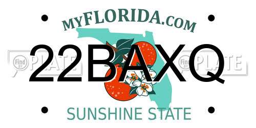 22BAXQ Florida License Plate