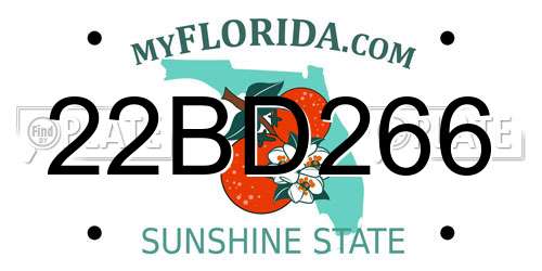 22BD266 Florida License Plate