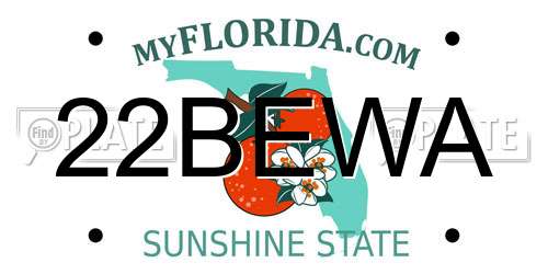 22BEWA Florida License Plate