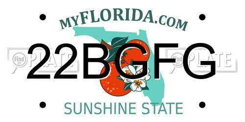 22BGFG Florida License Plate