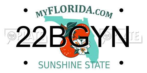 22BGYN Florida License Plate