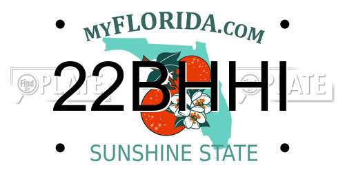 22BHHI Florida License Plate