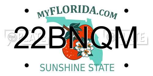 22BNQM Florida License Plate