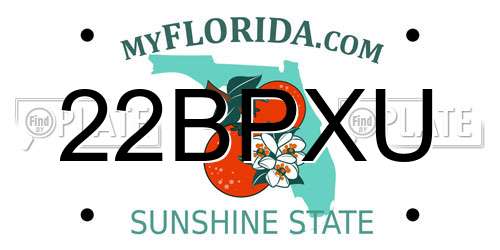 22BPXU Florida License Plate