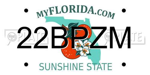 22BPZM Florida License Plate