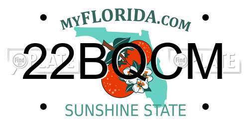 22BQCM Florida License Plate