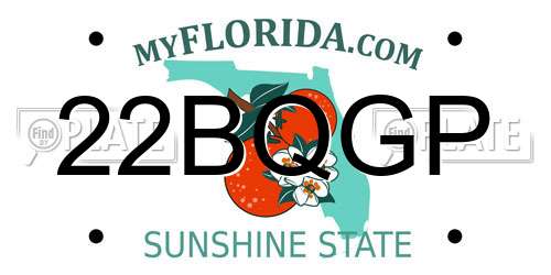 22BQGP Florida License Plate