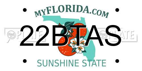 22BTAS Florida License Plate