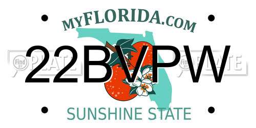 22BVPW Florida License Plate
