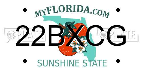 22BXCG Florida License Plate