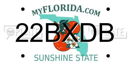 22BXDB Florida License Plate