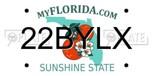 22BYLX Florida License Plate