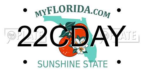 22CDAY Florida License Plate