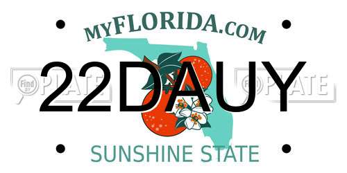 22DAUY Florida License Plate