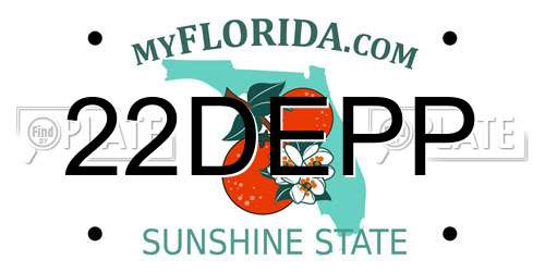 22DEPP Florida License Plate