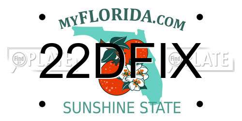 22DFIX Florida License Plate