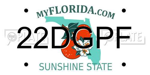 22DGPF Florida License Plate