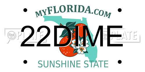 22DIME Florida License Plate
