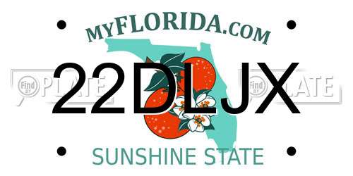 22DLJX Florida License Plate