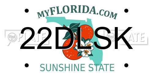 22DLSK Florida License Plate