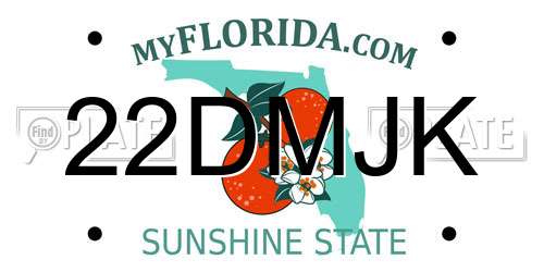 22DMJK Florida License Plate
